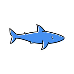 Obraz premium shark ocean color icon vector illustration