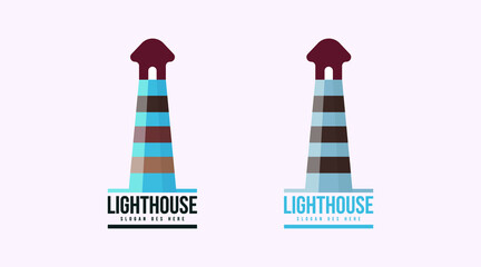 Obraz na płótnie Canvas Lighthouse Logo Design Concept Template Vector. Lighthouse Tower Logo Template Vector