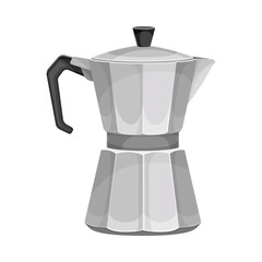 Coffee Brewing with Percolator as Cafe Cooking Appliance Vector Illustration