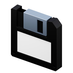 Floppy disk high quality 3D render illustration. Save data information concept icon.