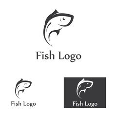 Fish logo, fishinghook, fish oil and seafood restaurant icon. With vector icon concept design illustration template
