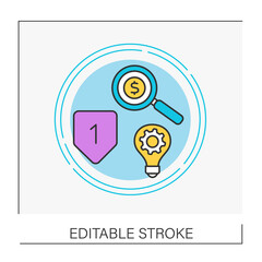 Sustaining innovation concept line icon.Routine newness. Changes incremental, response to customer or improvements in technology.Innovation.Vector isolated conception metaphor illustration