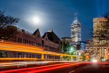 Rugzak A view of downtown Indianapolis during a super moon.  © Ted