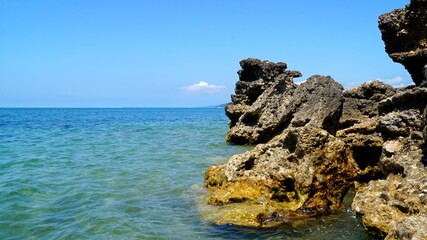Fototapeta na wymiar Coast of the Black Sea in Abkhazia.