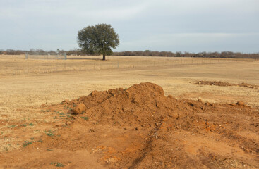 Fototapeta na wymiar Pile of dirt in open areas.