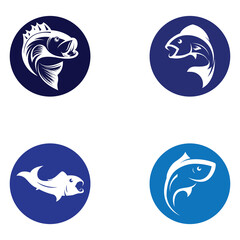 Fish logo, fishinghook, fish oil and seafood restaurant icon. With vector icon concept design illustration template