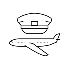 commercial aviation flight school line icon vector illustration
