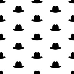 hat seamless pattern isolated on white background.