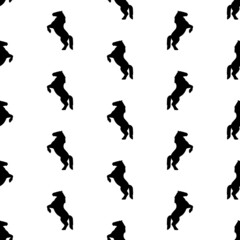 horse seamless pattern isolated on white background.