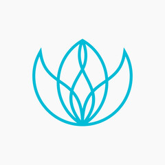 Lotus Yoga Logo Design. Meditation Lotus Yoga Logo Design