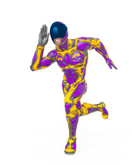 mega soldier is running like a hero