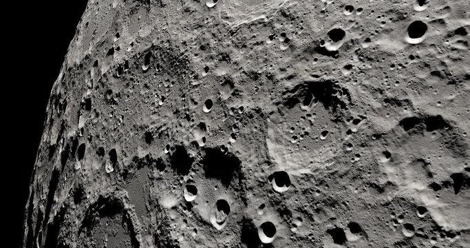 The moon surface with craters. Elements of this image furnished by NASA
