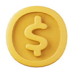 Dollar coin high quality 3D render illustration. Finance business concept icon.