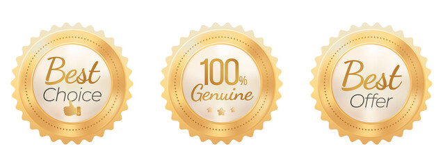 Simple Luxury Pastel Gold Product Badge - Best offer, Best Choice, Genuine
