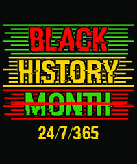 Black history month celebrate. vector illustration design graphic Black history month T-Shirt design print template.