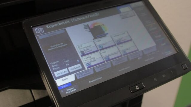 Camera slide along a display on the copier