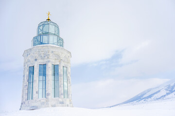 Fototapeta premium Transparent Church of the Holy Angels. Armenia. Aragatsotn