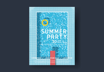 Summer Vintage Pool Party Poster