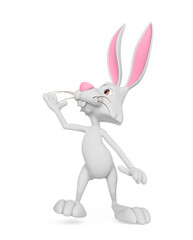 Obraz na płótnie Canvas rabbit cartoon is looking up