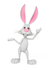 Obraz na płótnie Canvas rabbit cartoon is standing up and talking