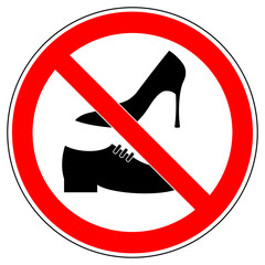 vsrr143 VectorSignRoundRed vsrr - german: Schuhe verboten . english: prohibition sign . no shoes allowed . vector sign . transparent . AI 10 / EPS 10 . g11228