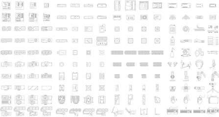 PC Components Icon Set - VERSION 3 (160 icons in this version + hidden extras in the .ai Illustrator version) - ALL fully editable - for custom built & water cooled computers (in .svg format)