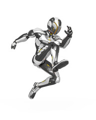 future astronaut is jumping in action