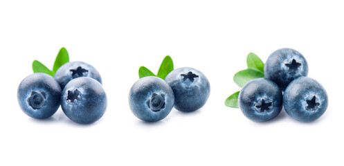 Set blueberries macro.