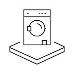 washing machine line icon vector illustration