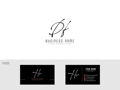 Fashion DF Signature Logo, initial Df Logo For Your Clothing Apparel Fashion Dress Shop or Business Card