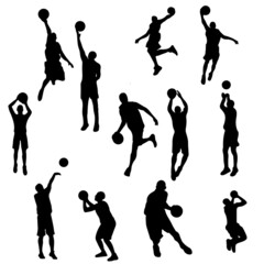 silhouettes of players