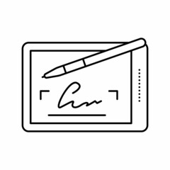 Naklejka premium signature digital line icon vector illustration