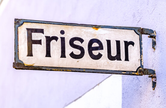 antique barber sign in germany - translation: barber shop