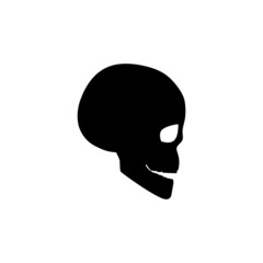 Silhouette profile skull. Symbol Halloween. Day of the dead skull.