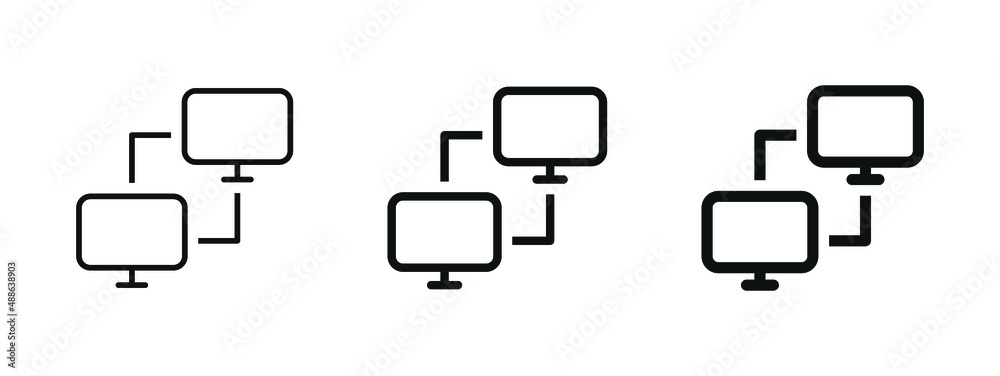 Aufkleber connection lan icon remote access icons computer network exchange sign