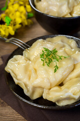 Dumplings, filled with cheese.