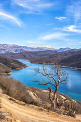 Fantastic Bovilla Lake. Spectacular landscape. Albania, Europe. Beauty nature concept background.
