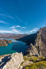 Fototapeta premium Fantastic Bovilla Lake. Spectacular landscape. Albania, Europe. Beauty nature concept background.