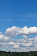 Obraz premium daytime blue sky with white cloud closeup as natural background
