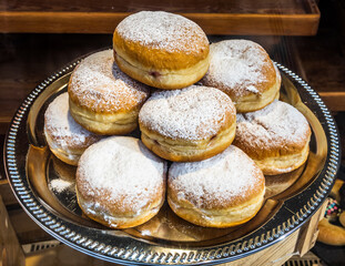 typical german krapfen or berliner cookies