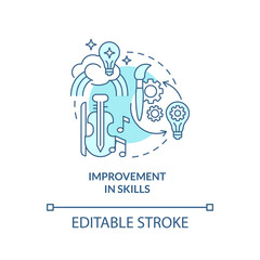 Improvement in skills turquoise concept icon. Lifelong education benefits abstract idea thin line illustration. Isolated outline drawing. Editable stroke. Arial, Myriad Pro-Bold fonts used