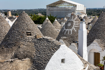 Stone roofs of Trulli Houses in Alberobello; Italy.