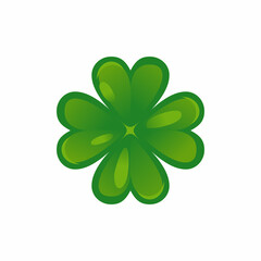 four leaf clover icon. green clover vector illustration isolated on white background. St.Patrick 's Day.