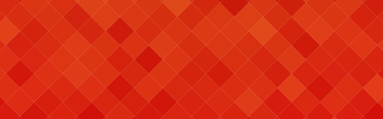 Abstract orange red diagonal square mosaic banner background. Vector illustration.