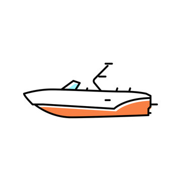 bowrider boat color icon vector illustration