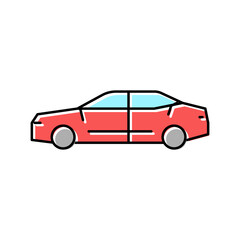 sedan car color icon vector illustration