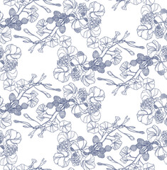 Floral patterns with roses and wild flowers in vintage style