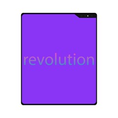 foldable smartphone with Revolution lettering