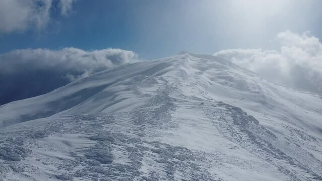Aerial: Carpathian mountains, observatory White elephant, Pip Ivan Chornohora