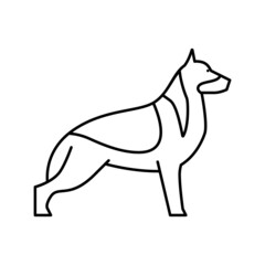 german shepherd dog line icon vector illustration